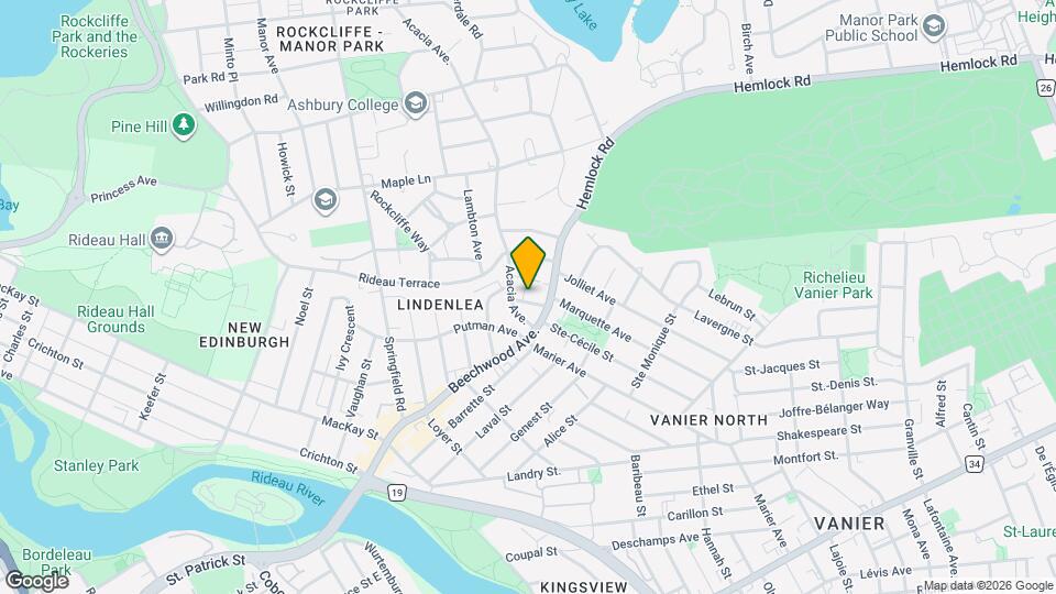 Renovated 4-Bedroom Family Home Near Rockcliffe Park Map and Location Details