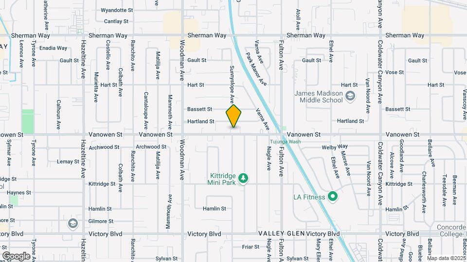 13463 Vanowen St Map and Location Details