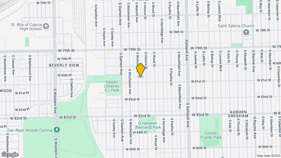 8051 S Wolcott Ave Map and Location Details