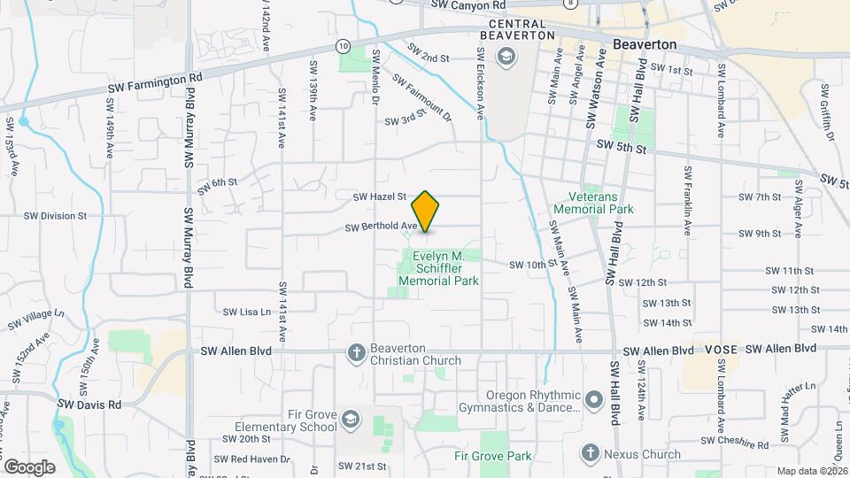 13400 SW Berthold Ave Map and Location Details