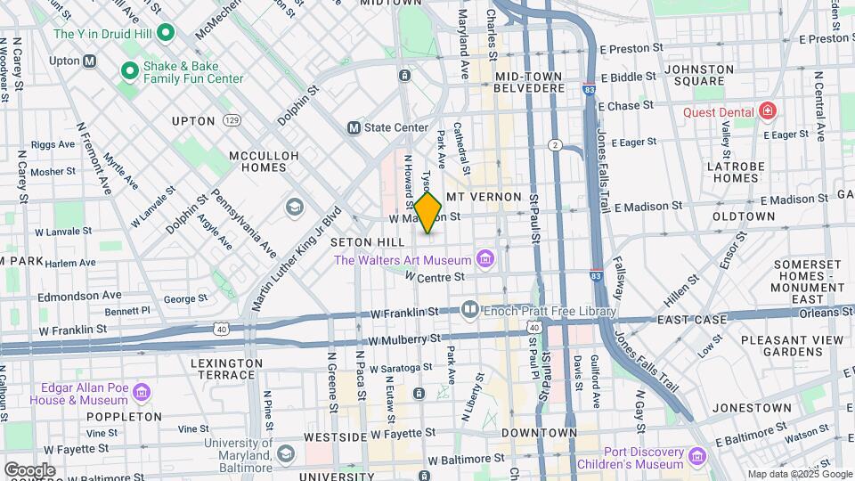 214 W Monument St Mapa y Detalles de la Ubicación
