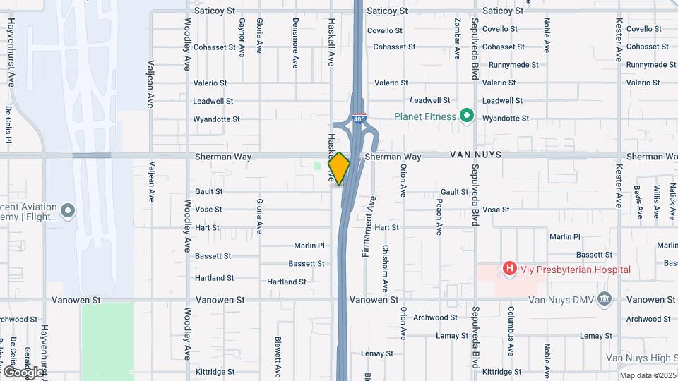 7100 Haskell Ave Map and Location Details