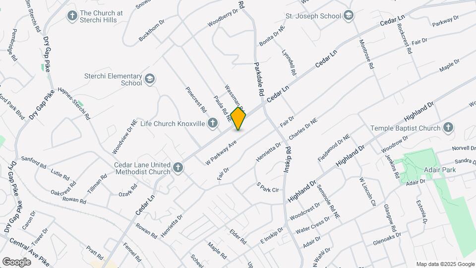 1105 W Parkway Ave Map and Location Details