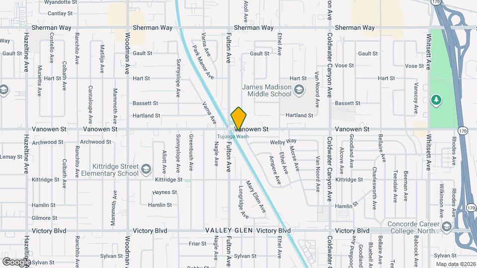 13238 Vanowen St Map and Location Details