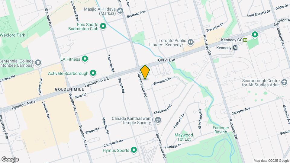 821 Birchmount Rd Map and Location Details