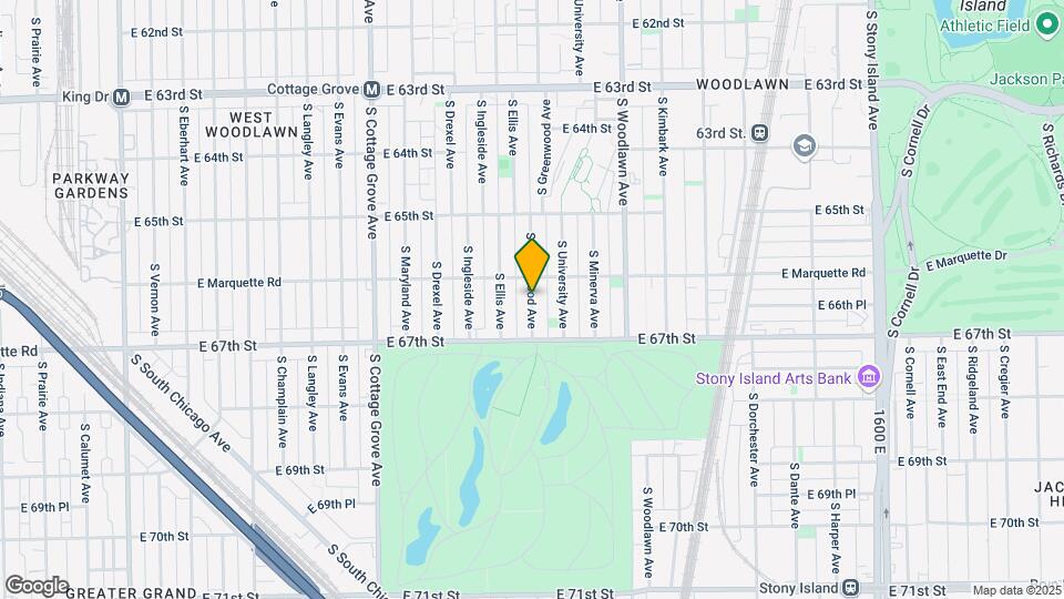 6629 S Greenwood Ave-Unit -1B Map and Location Details
