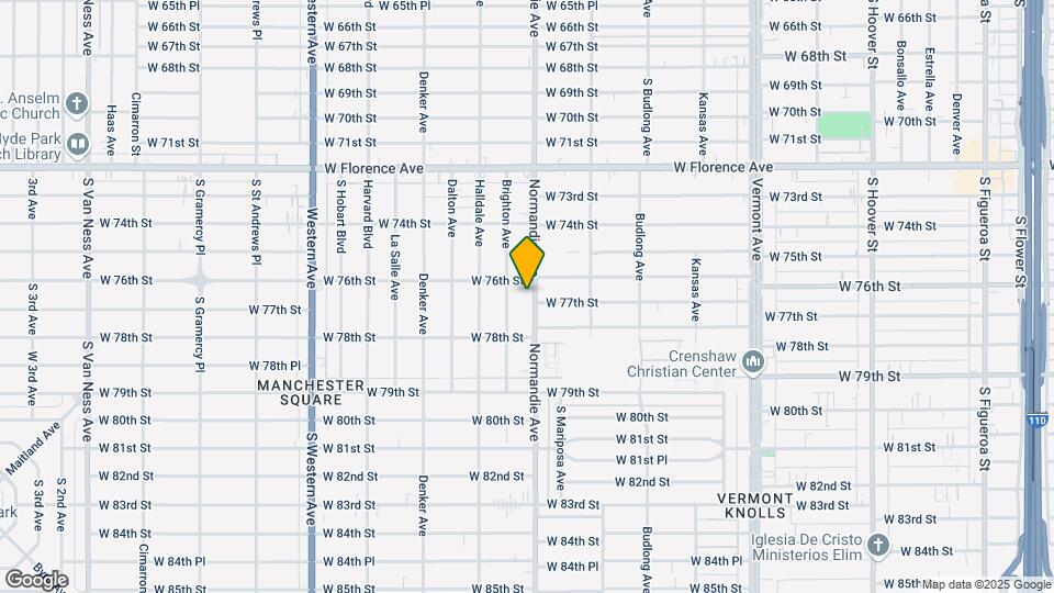 7617-7619 1/2 S Normandie Ave Map and Location Details
