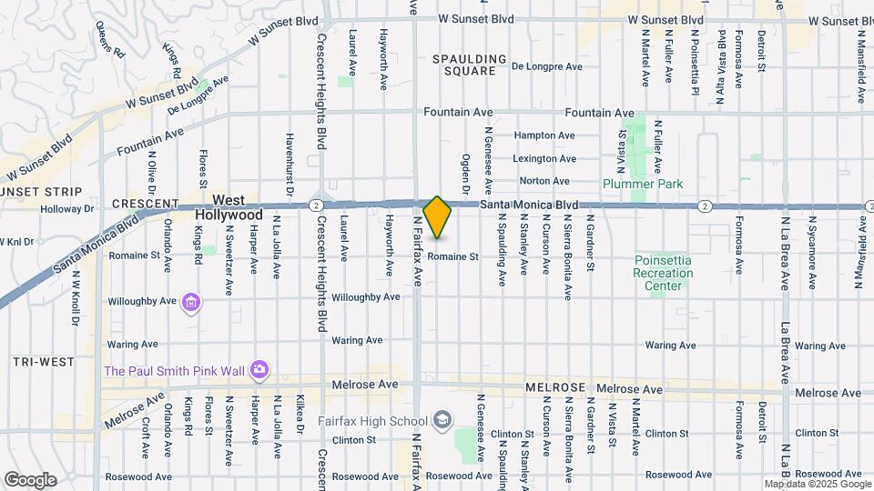 1010 N Orange Grove Ave Map and Location Details
