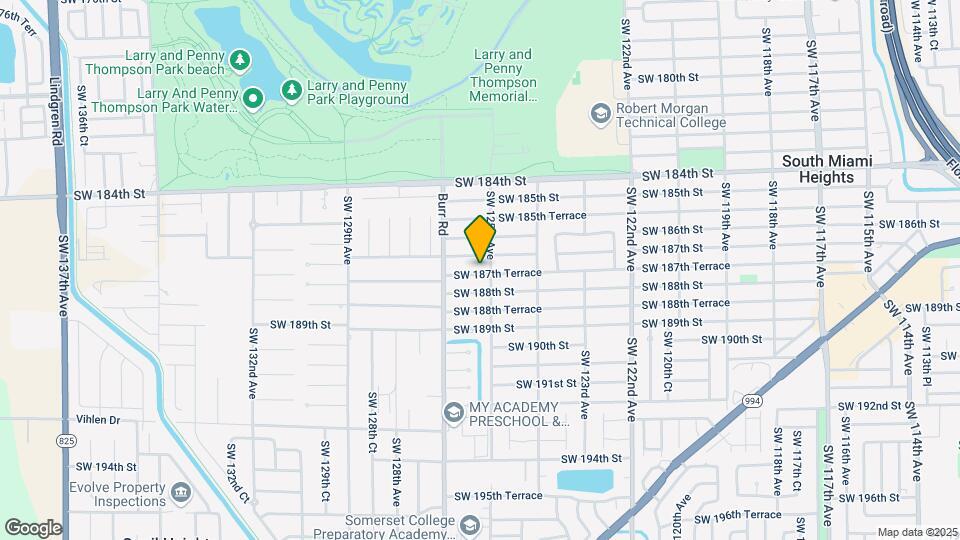12515 SW 187th Terrace Mapa y Detalles de la Ubicación