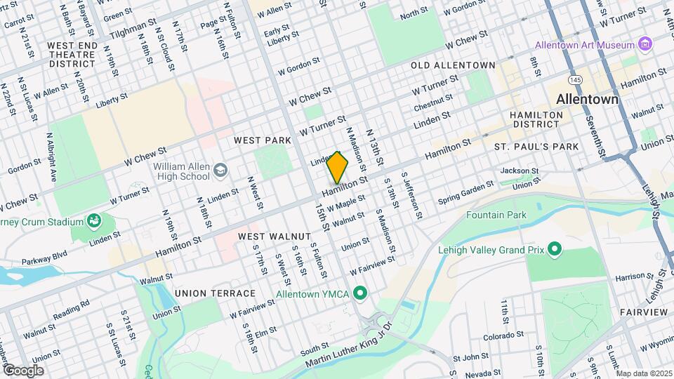 1422 Hamilton St, Unit Basement Unit Map and Location Details