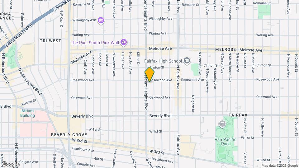 452 N Crescent Heights Blvd Mapa y Detalles de la Ubicación