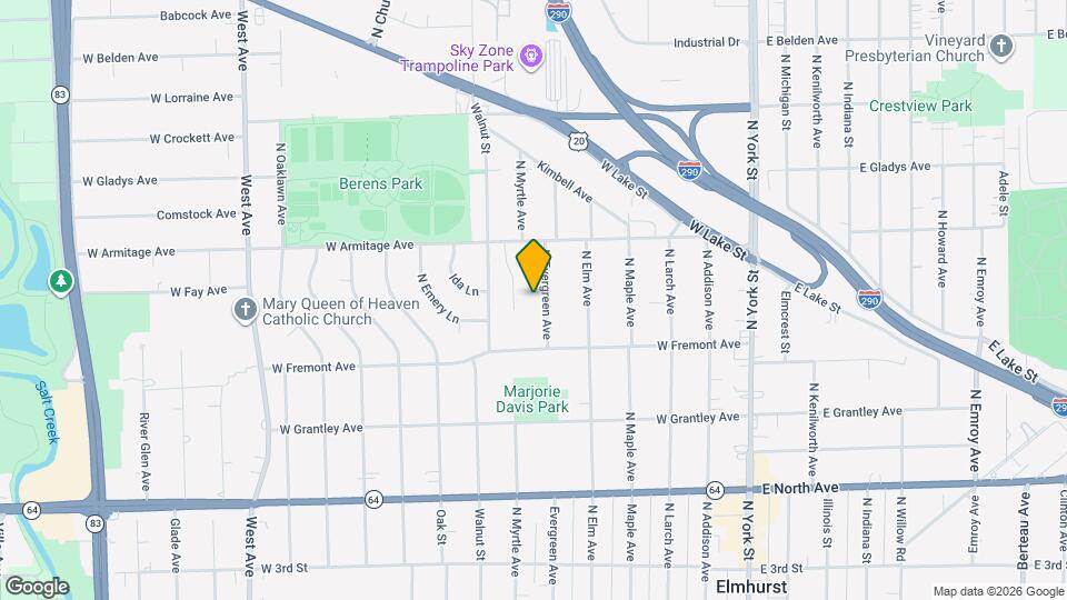 442 N Evergreen Ave Mapa y Detalles de la Ubicación