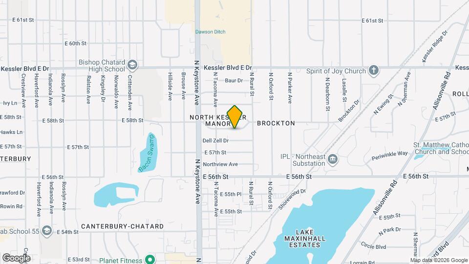 2613 East 58th Street Map and Location Details
