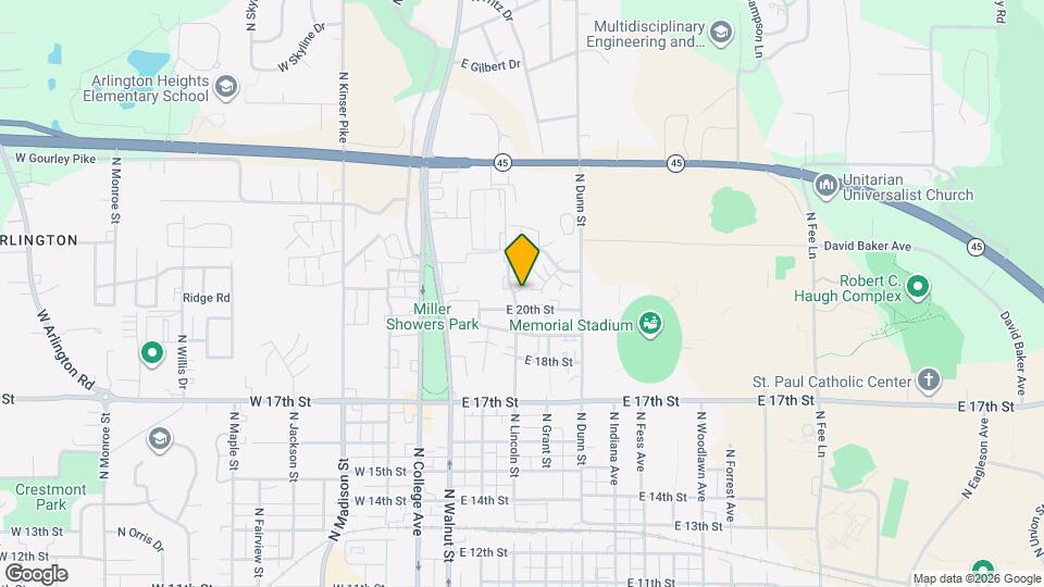 1702 N Lincoln St Map and Location Details