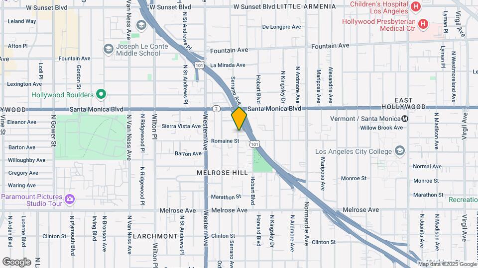 1018 1/2 N Serrano Ave Map and Location Details
