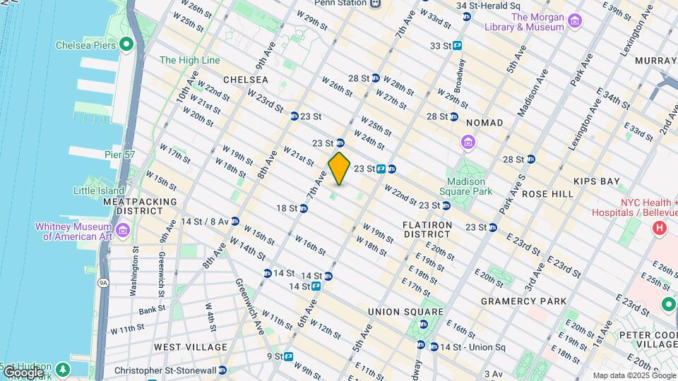 141 West 20th Street Mapa y Detalles de la Ubicación