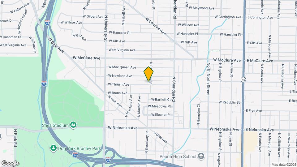 905 W Thrush Ave Map and Location Details