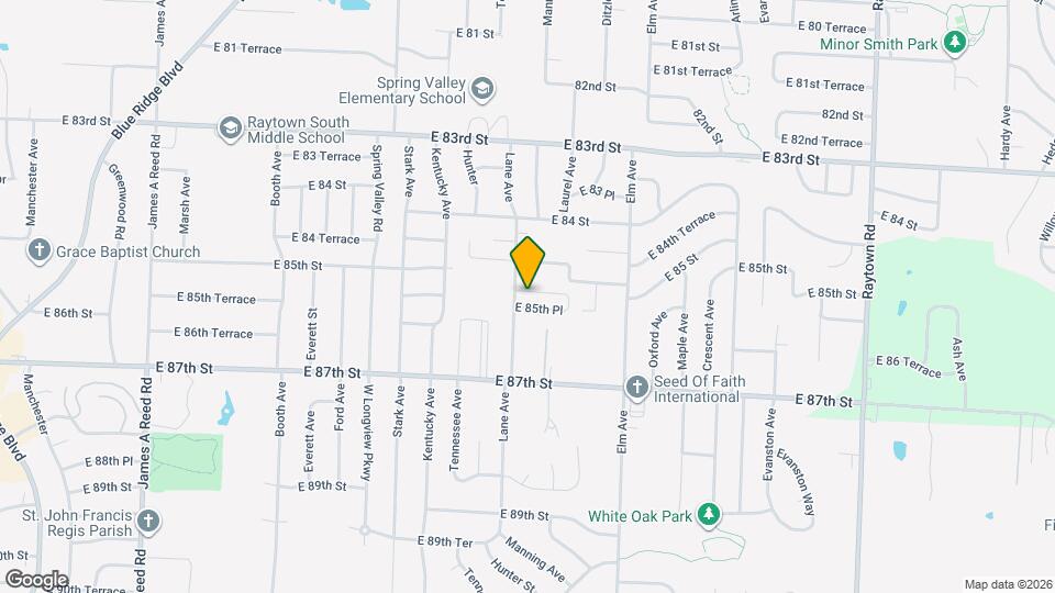 9009 E 85th Terrace Map and Location Details