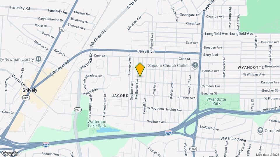 3627 Parthenia Ave Map and Location Details