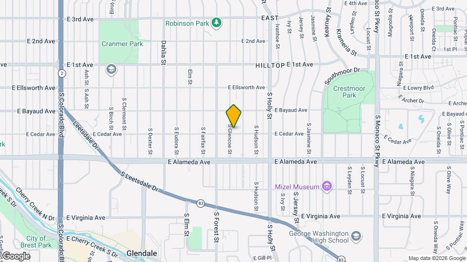 190 S Glencoe St Map and Location Details