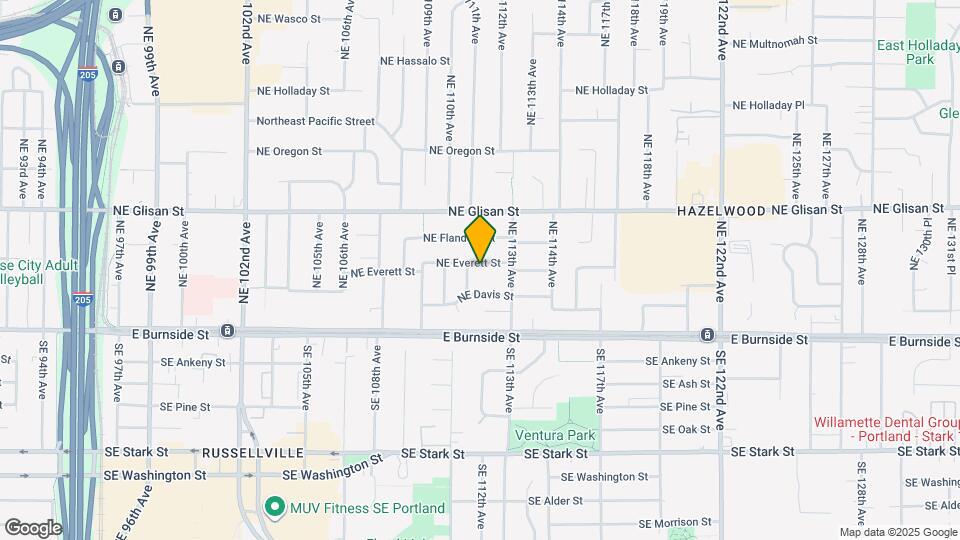 11128 NE Everett St Map and Location Details