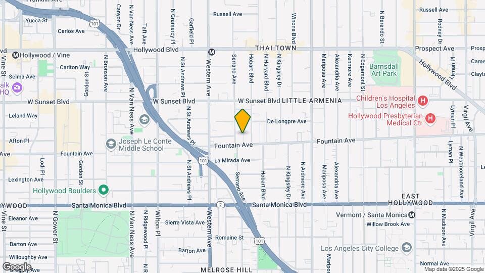 1318 N Serrano Ave Mapa y Detalles de la Ubicación