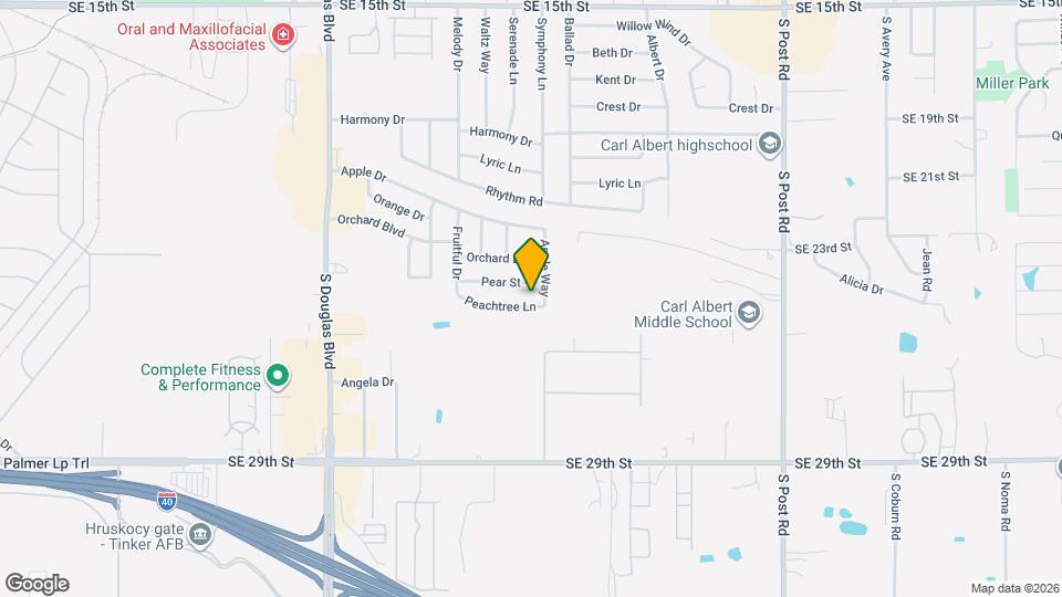 9423 Peachtree Ln Map and Location Details