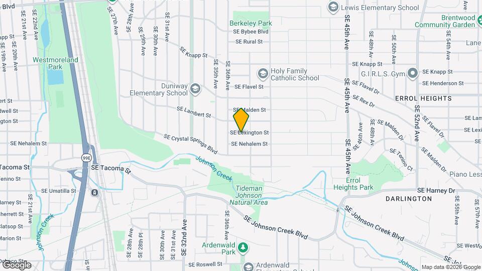 3652 SE Lexington St Map and Location Details