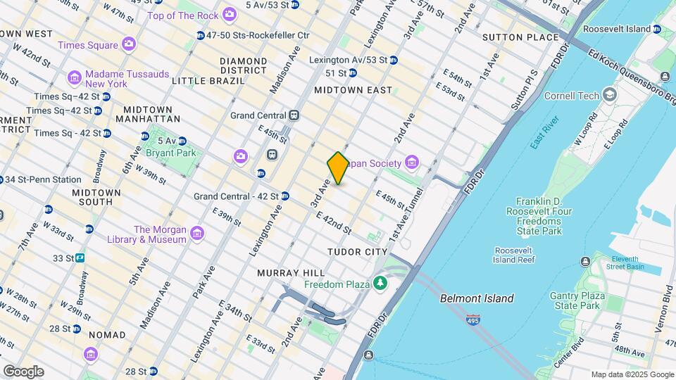 222 E 44th St Mapa y Detalles de la Ubicación