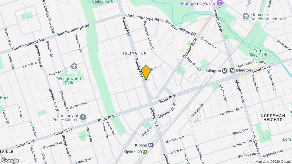 1001 Kipling Ave Map and Location Details