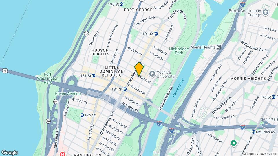 West 184th Street, Unit BSMT Map and Location Details