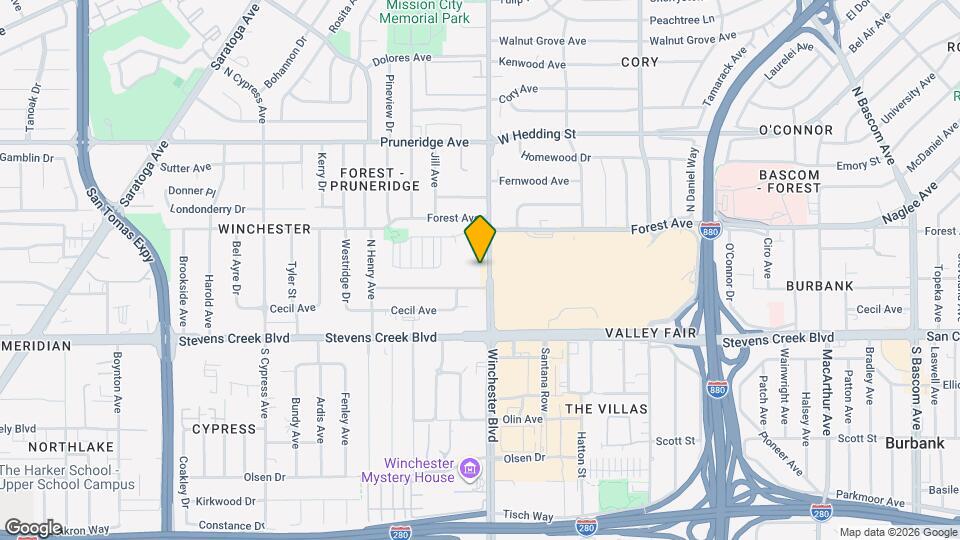 68 N Winchester Blvd Map and Location Details