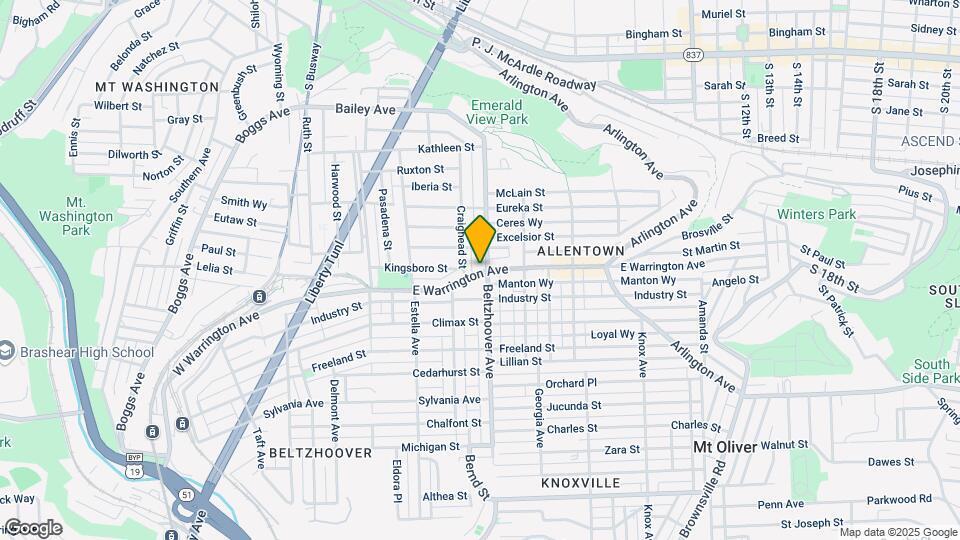 535 E Warrington Ave Map and Location Details