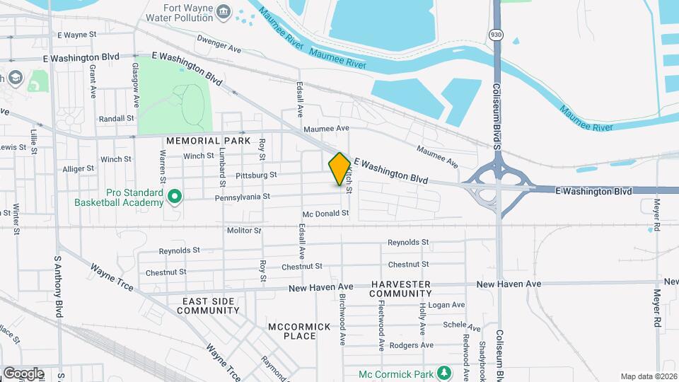 3127 Pennsylvania St Map and Location Details