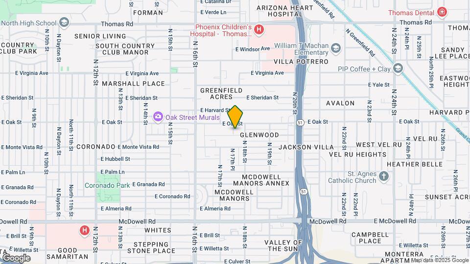 1727 E Oak St, Unit Oak Map and Location Details