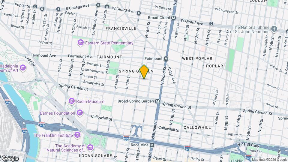 1526 Mt Vernon St Map and Location Details