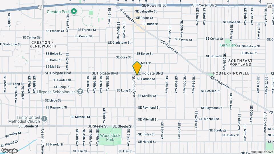 5215 SE Pardee St Map and Location Details