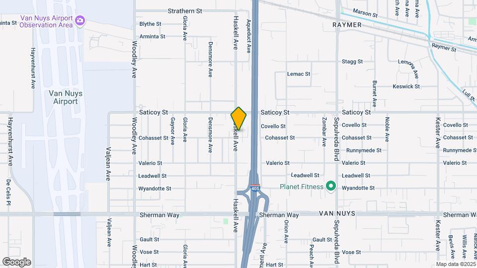 7510 Haskell Ave Map and Location Details