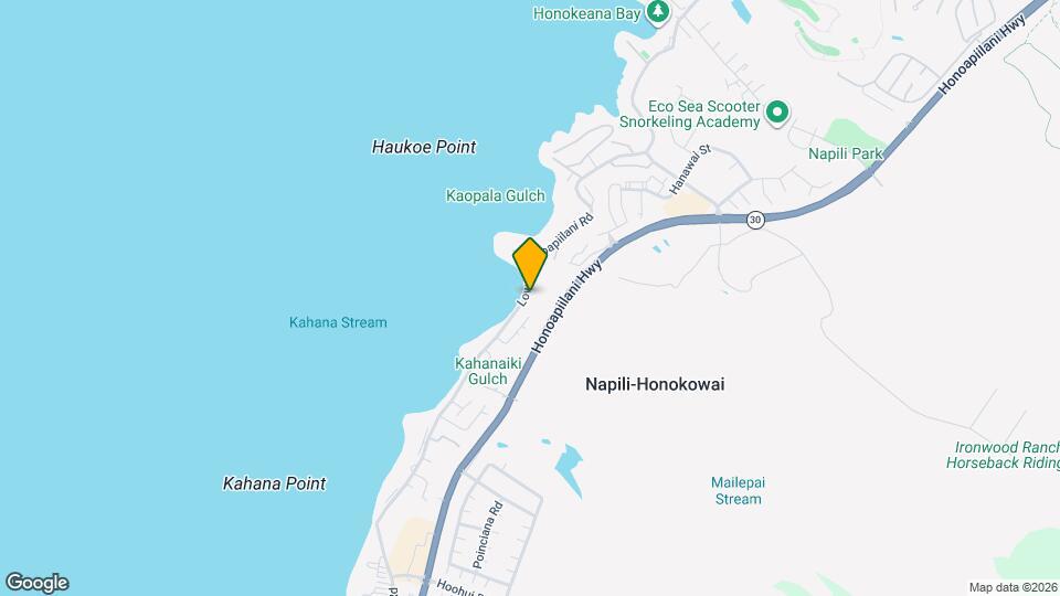 4780 Lower Honoapiilani Rd, Unit Ocean View Cottage Mapa y Detalles de la Ubicación