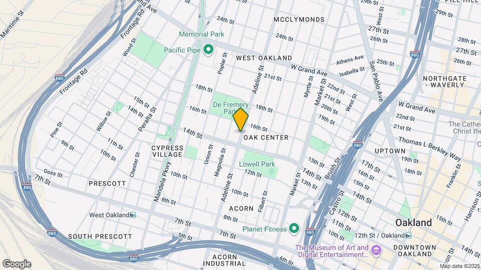 1427 Adeline St, Unit Duplex Map and Location Details