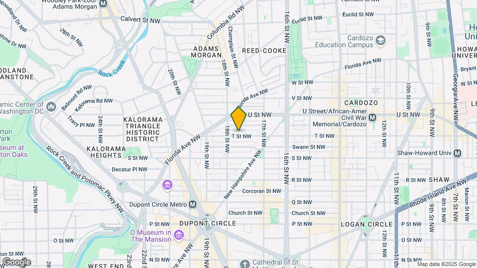 1737 T St NW Map and Location Details