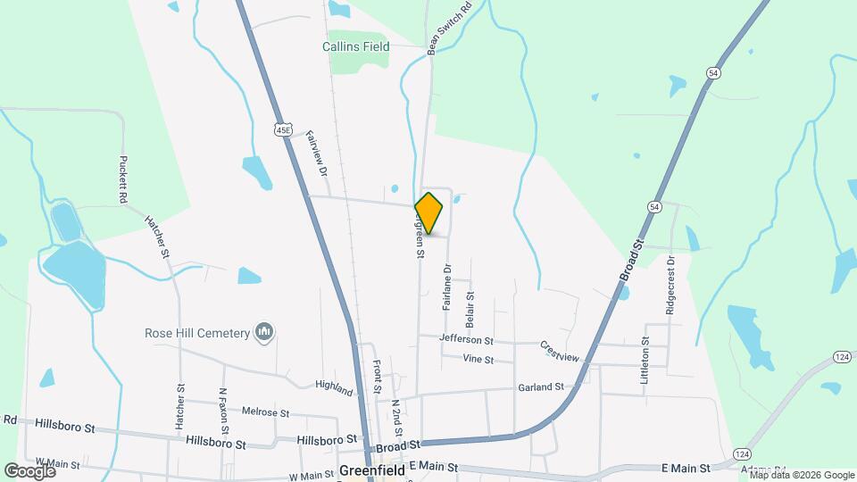 426 Evergreen St Map and Location Details