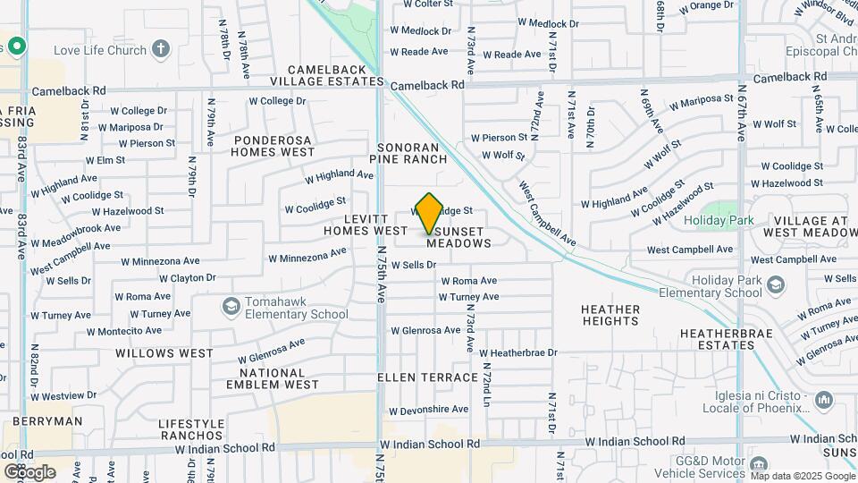 7342 W Minnezona Ave Map and Location Details