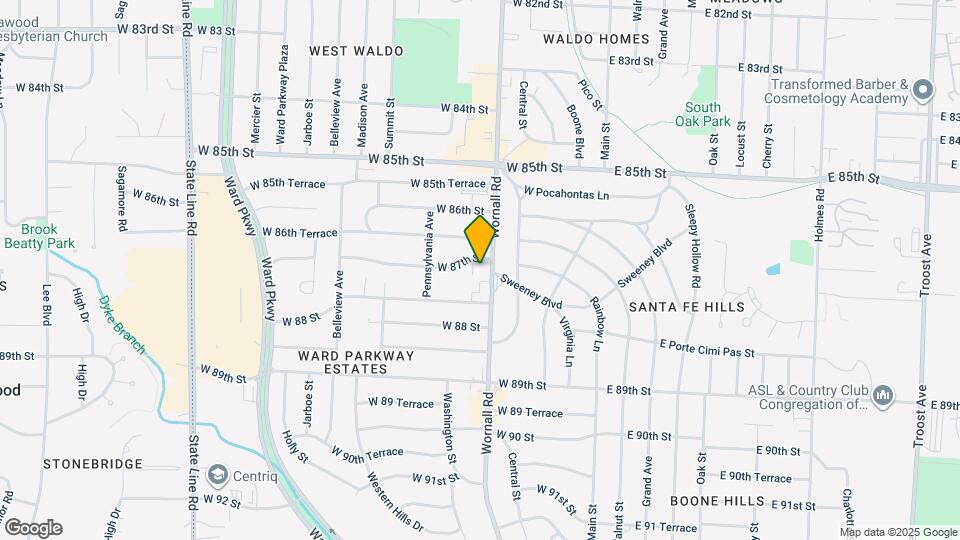 8702 Wornall Rd Map and Location Details