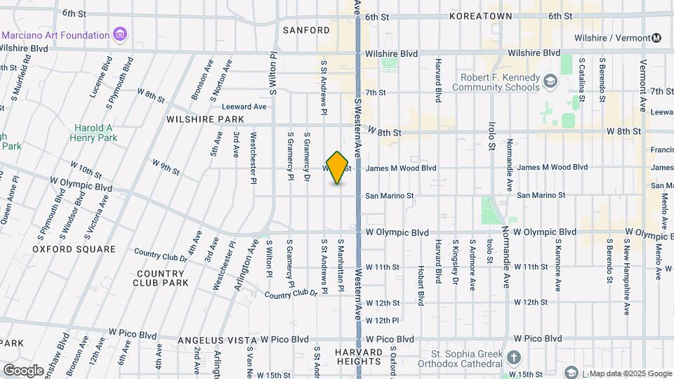 933 S Manhattan Pl Map and Location Details
