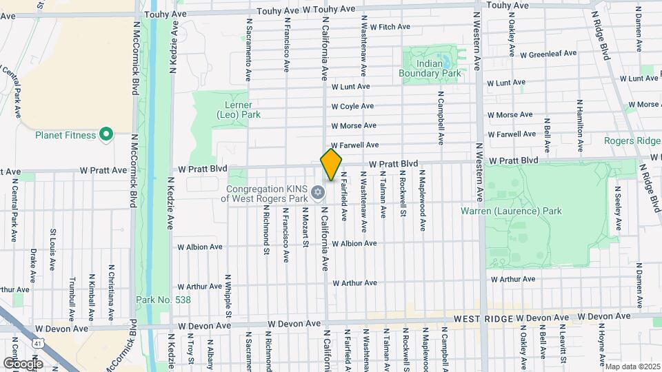 6727 N California Ave Map and Location Details