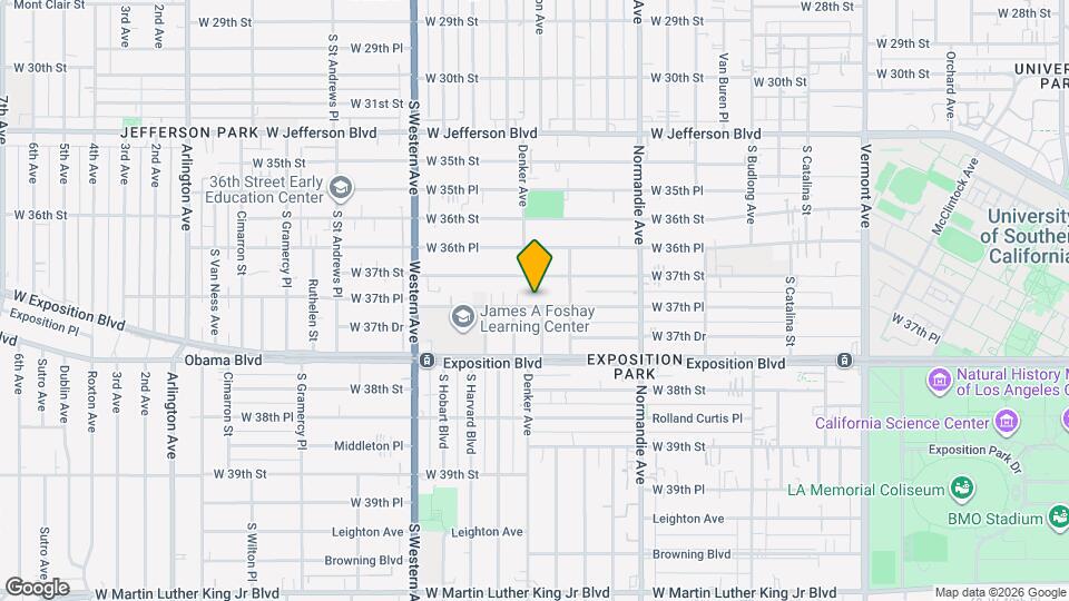 1543 W. 37th Pl Los Angeles, CA 90018 Map and Location Details