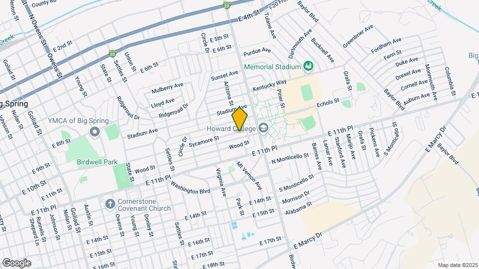 1518 Sycamore St, Unit B Map and Location Details