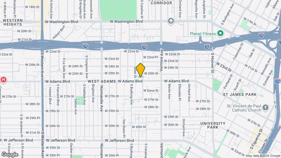 1503 W Adams Blvd Mapa y Detalles de la Ubicación