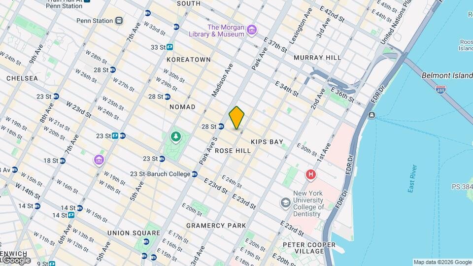 129 E 28th St Mapa y Detalles de la Ubicación